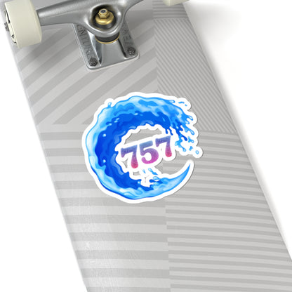 Ocean Wave Kiss-Cut Stickers | Laptop Decals, Water Bottle Stickers, Surfing Decor, Custom Stickers, Beach Lover Gifts