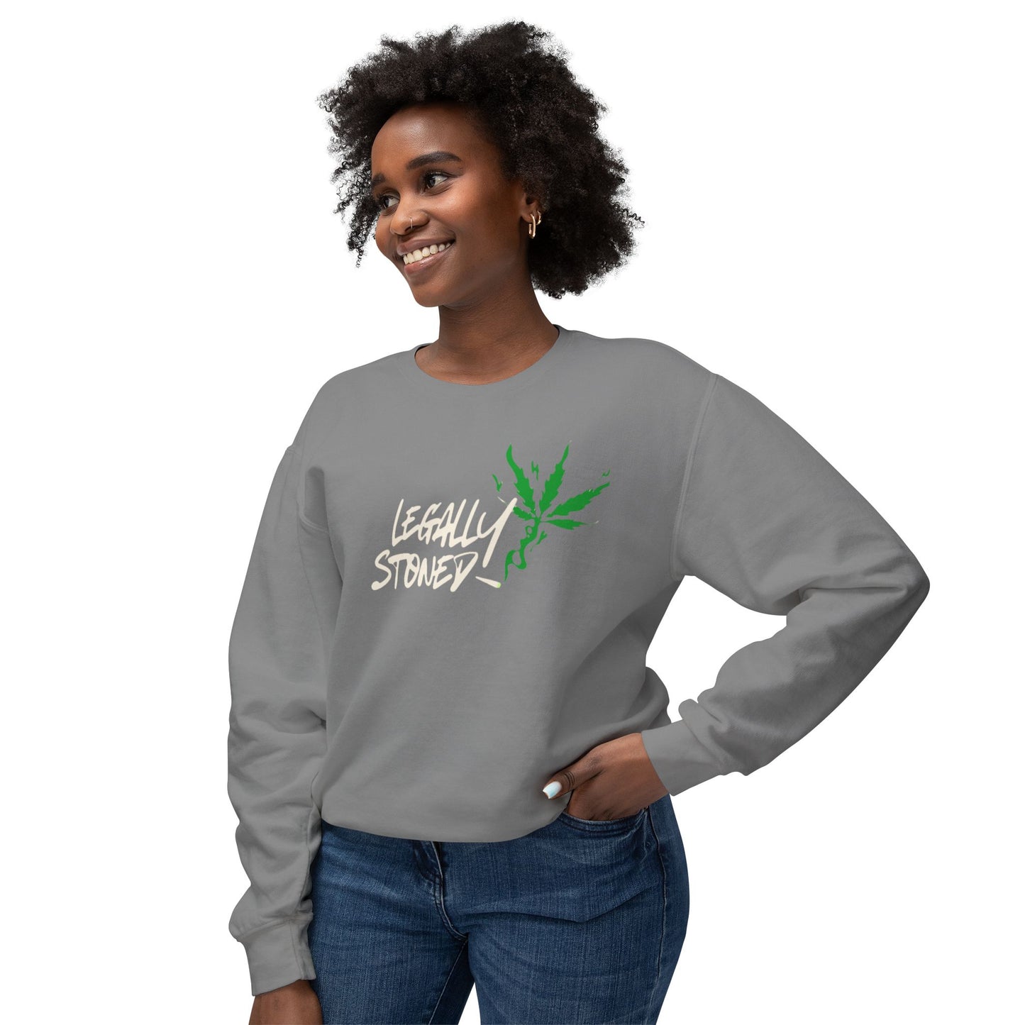 Stoner Gift Long-Sleeved T, Stoner Tshirt Gift, "Legally Stoned" Lightweight Sweatshirt, Gift for Stoner Friend, 420 Sweatshirt