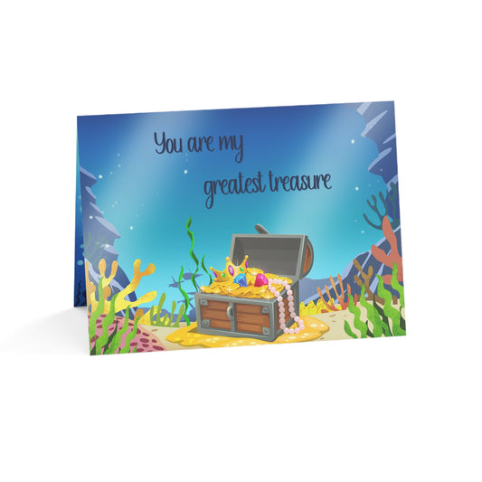 Treasure Love Note, Ocean Lovers Romantic Card, Divers Romantic Card, Navy or Sailor Romantic Card