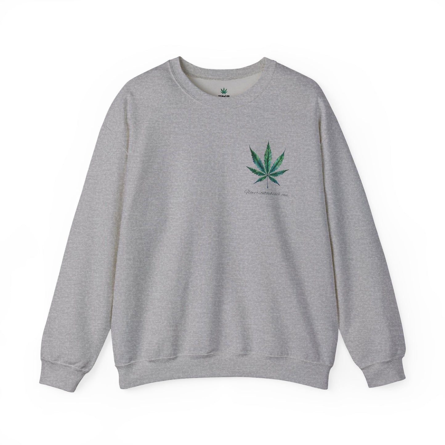 Brand Crewneck, Flowers on the Beach, Stoner Gift, Weed Lover Gift, 420 Gift, Stoner Christmas Gift, Weed Apparel