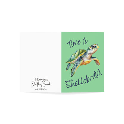 Blank Note Cards, Celebration Card, Turtle Lover Greeting Card, Ocean Lover Card, Congrats Card, Ocean Theme Celebration Card