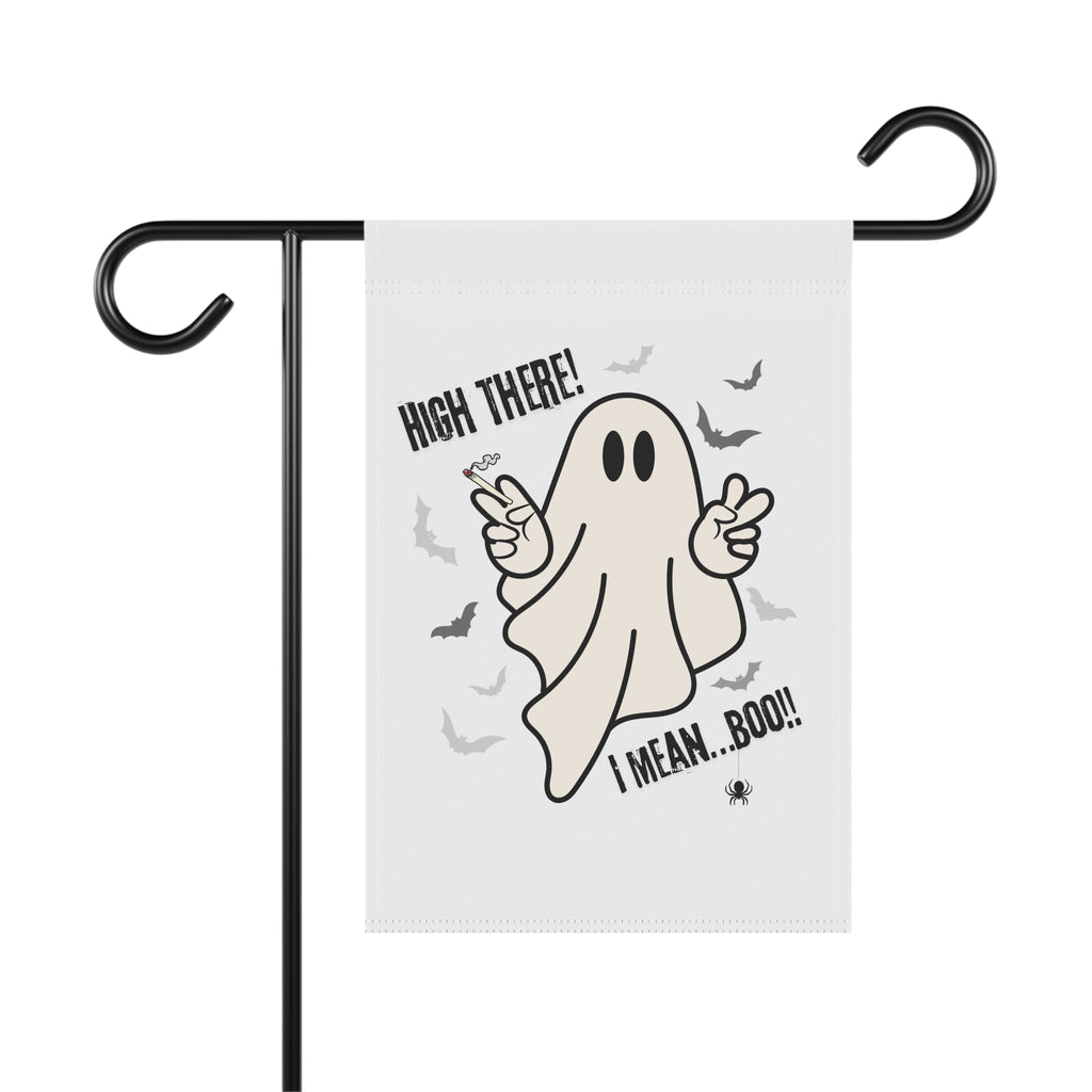 Halloween Pot Smoking Ghost Garden Banner Flag
