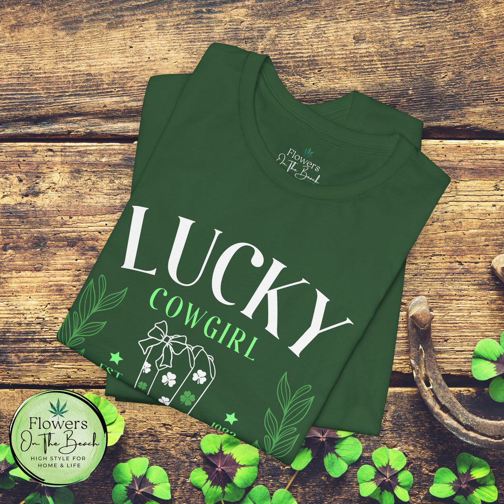 Cowgirl Boots Shamrock Lucky Cowgirl Clover Tee