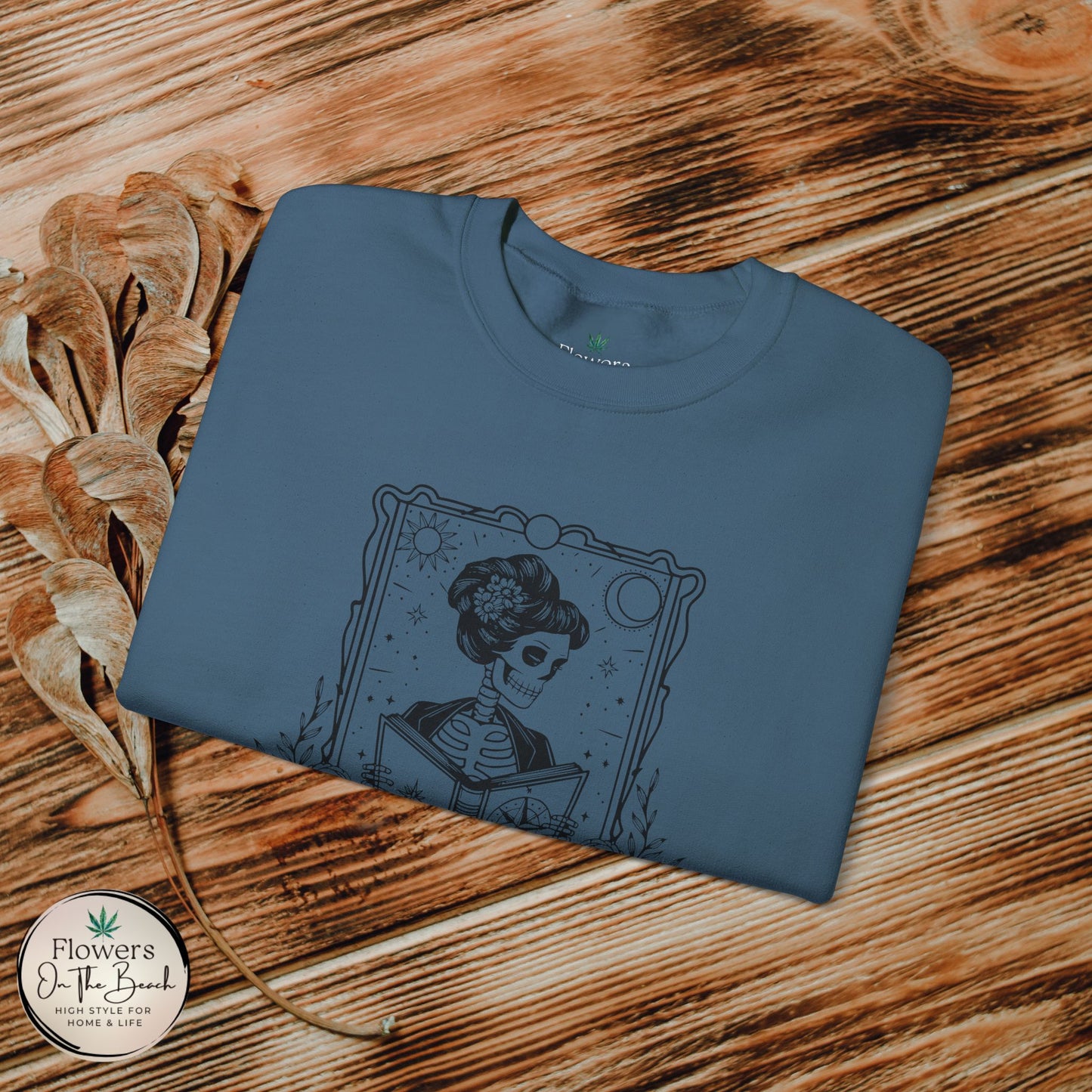 Tarot Card Skeleton Sweatshirt, The Reader Graphic Design, Gift for Tarot Lovers, Skeleton Clothing, Gothic Sweatshirt, Book Lover Apparel