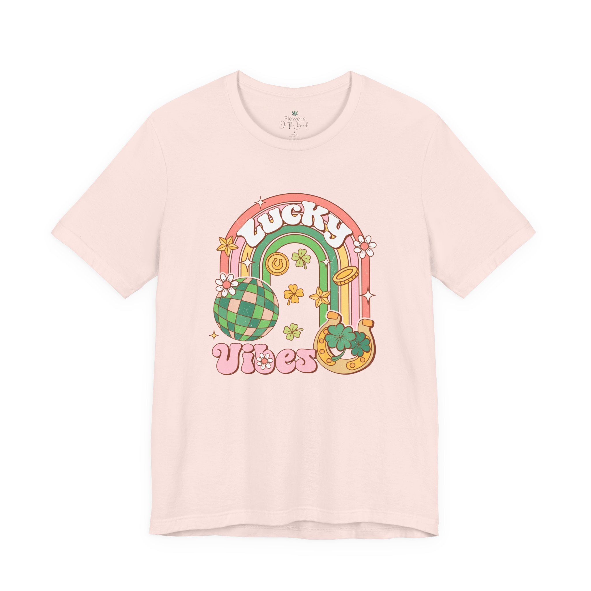 Lucky Vibes Rainbow Pot of Gold Retro Tee