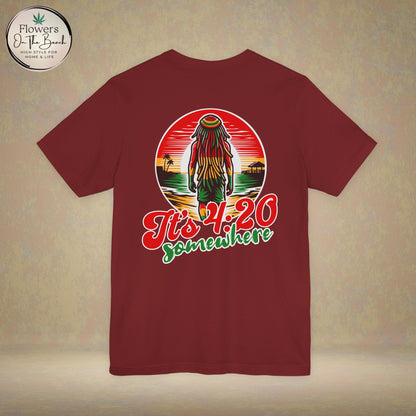 Rasta T-Shirt, Weed Smokers Tee, 420 Shirt, Unisex Jersey Short Sleeve Tee, Casual Stoner Apparel, 420 Somewhere, Rasta Holiday T-shirt