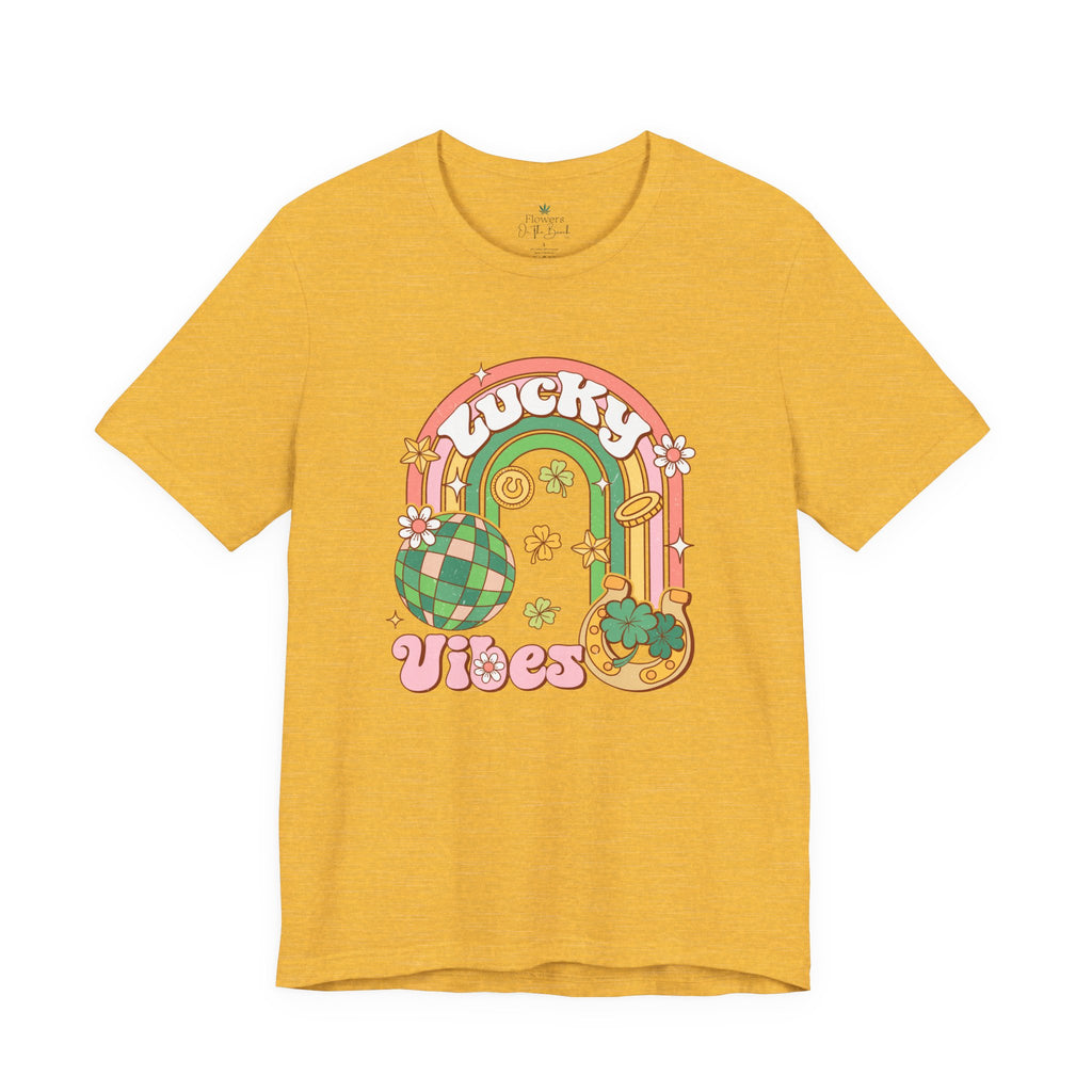 Lucky Vibes Rainbow Pot of Gold Retro Tee