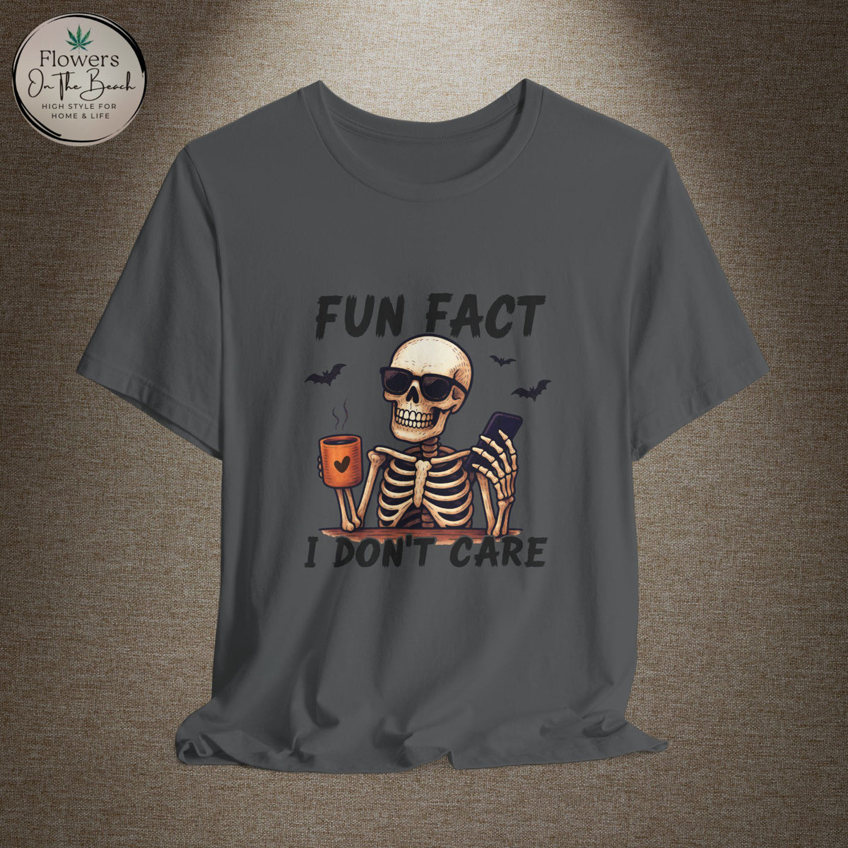 Skeleton 'Fun Fact I Don't Care' Halloween Tee