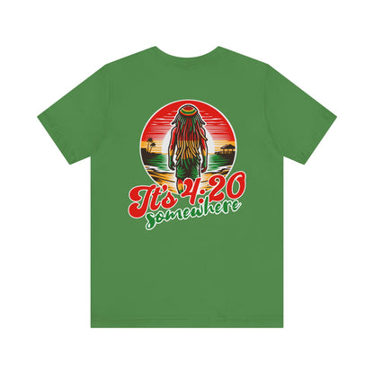 Rasta T-Shirt, Weed Smokers Tee, 420 Shirt, Unisex Jersey Short Sleeve Tee, Casual Stoner Apparel, 420 Somewhere, Rasta Holiday T-shirt