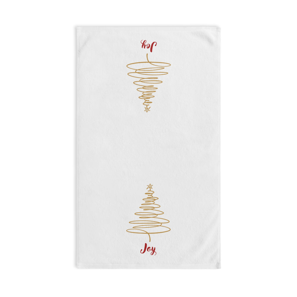 Joy - Minimalist Gold Christmas Tree Hand Towel
