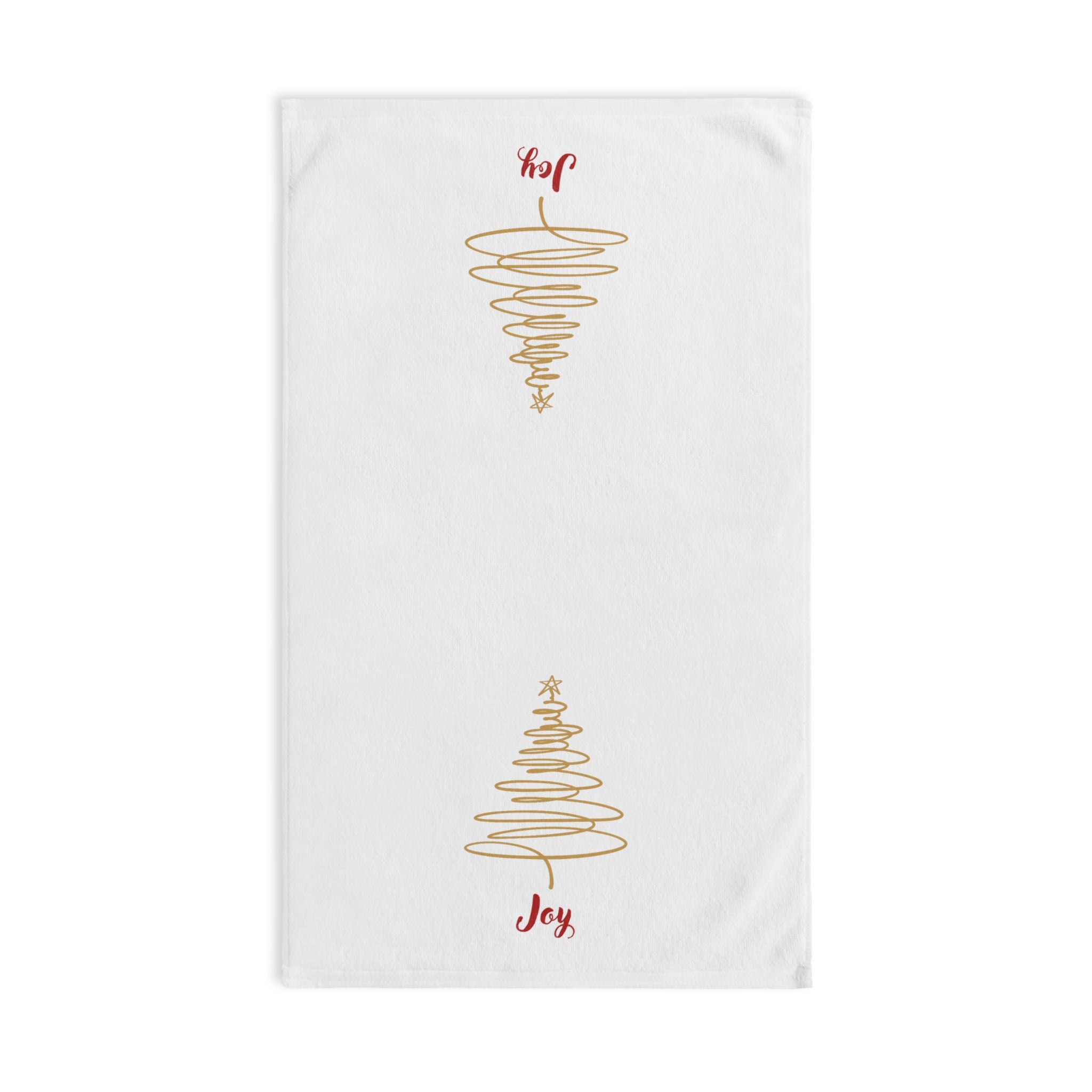 Joy - Minimalist Gold Christmas Tree Hand Towel
