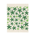 Sandy Colored with Green Starfish, Beachy Velveteen Plush Blanket