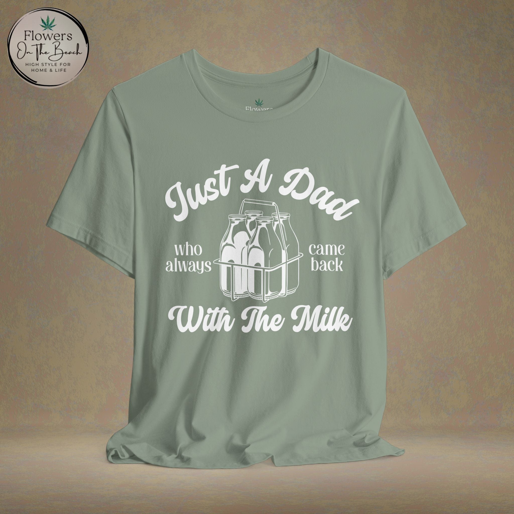 Just A Dad Who Came Back With Milk - Retro Vibe Dad Tee