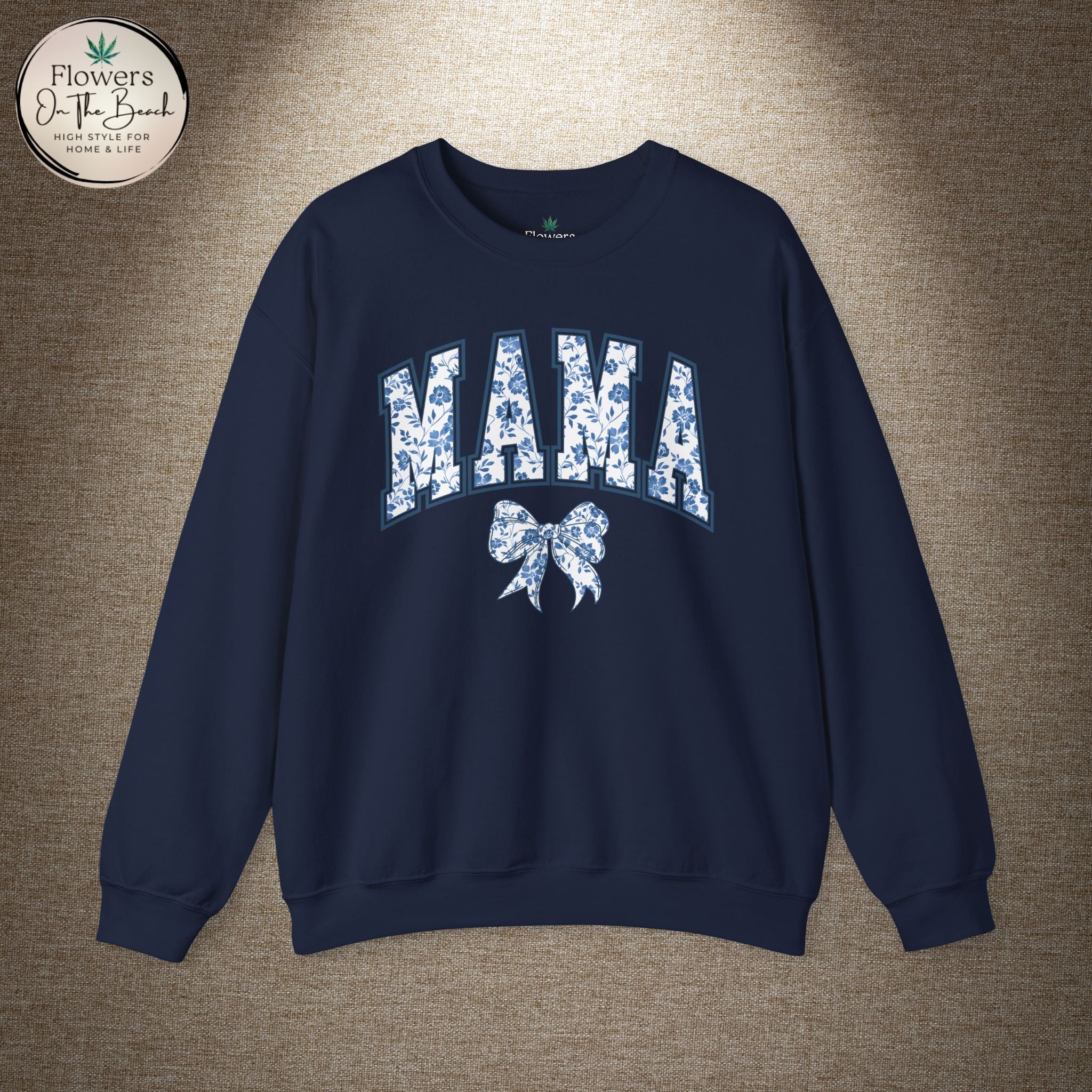 Floral Mama Coquette Blue Flowers Crewneck Sweatshirt