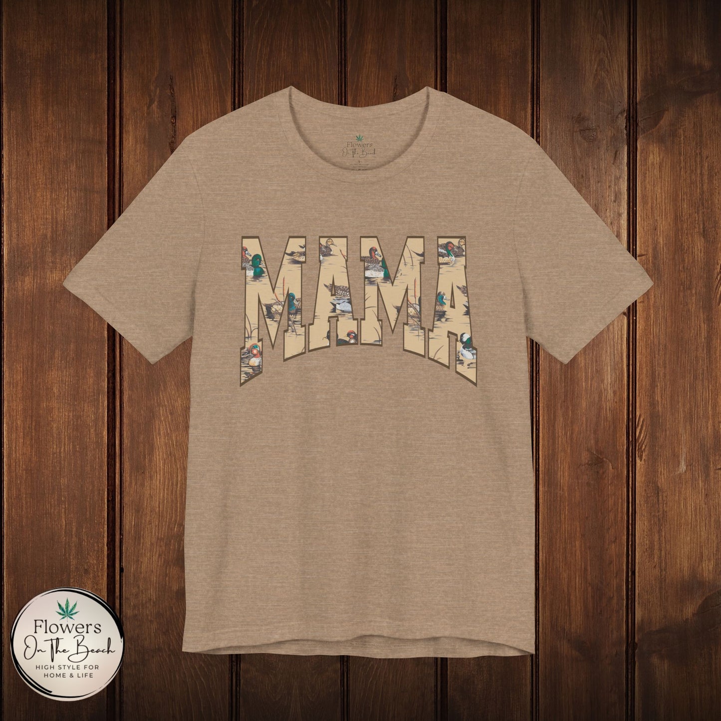 Mama Varsity Letters Duck Tee, Personalized Mama Tee, Mallard Duck Theme Shirt, Country Mama Apparel, Gift for Mom, Wildlife Lover Shirt