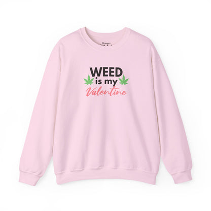 Valentine's Day Weed Long Sleeve Sweatshirt, Unisex Shirt Gift, Weed Lover Clothing, Funny Valentine Apparel, Cannabis Crewneck Jumper,