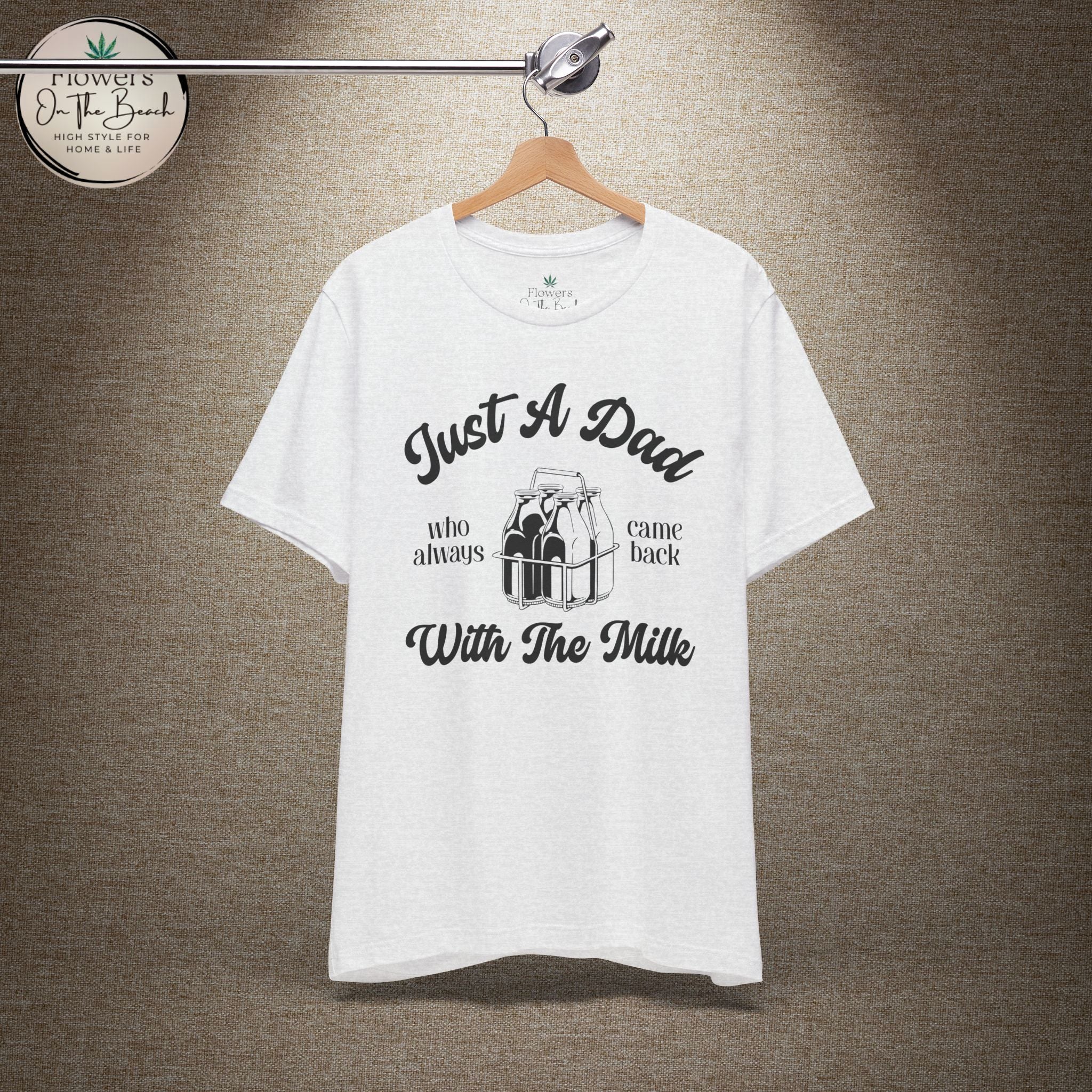 Just A Dad Who Came Back With Milk - Retro Vibe Dad Tee