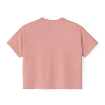 Beachy Women's Boxy Tee, Crop Tshirt, Beach Theme Shirt, Summer Vibes Top, Vacation Apparel