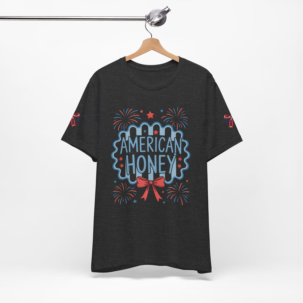 American Honey Fireworks and Bows Tee | Red White Blue Patriotic