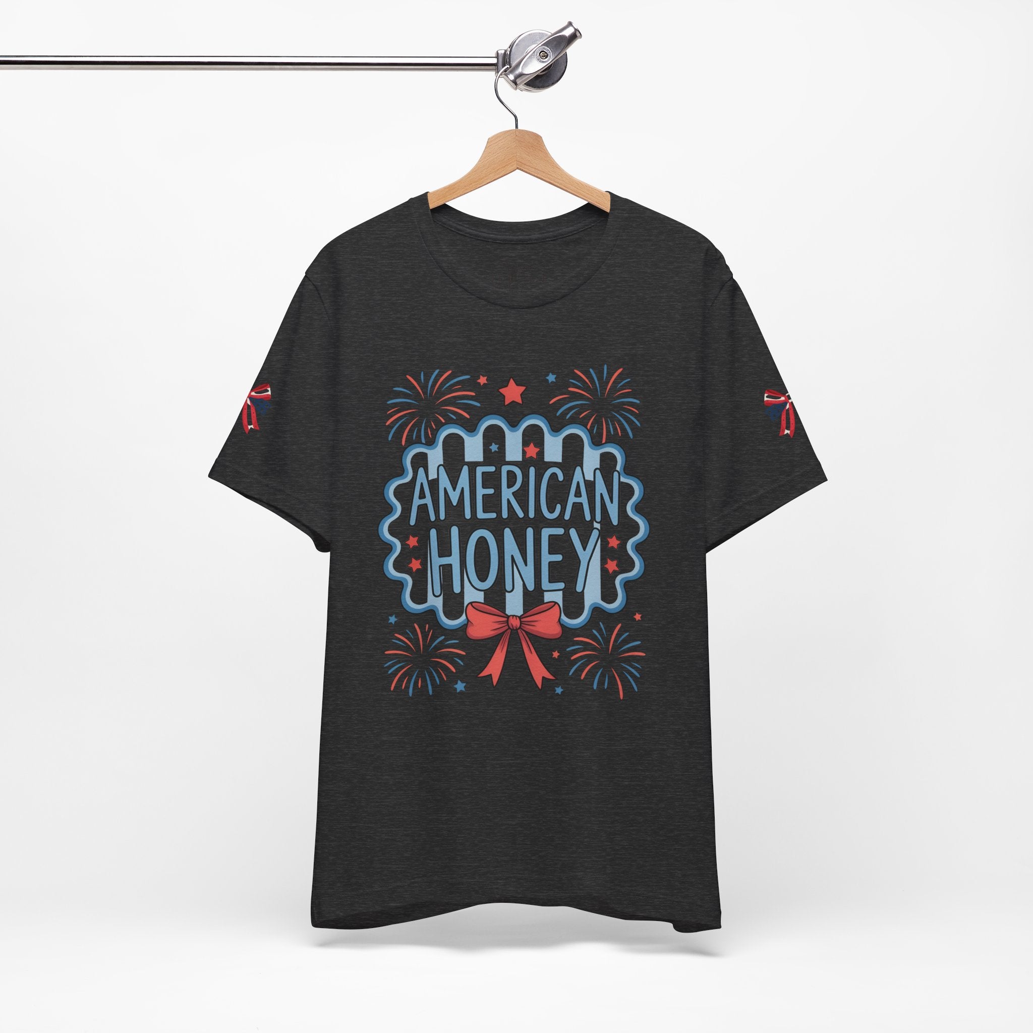 American Honey Fireworks and Bows Tee | Red White Blue Patriotic