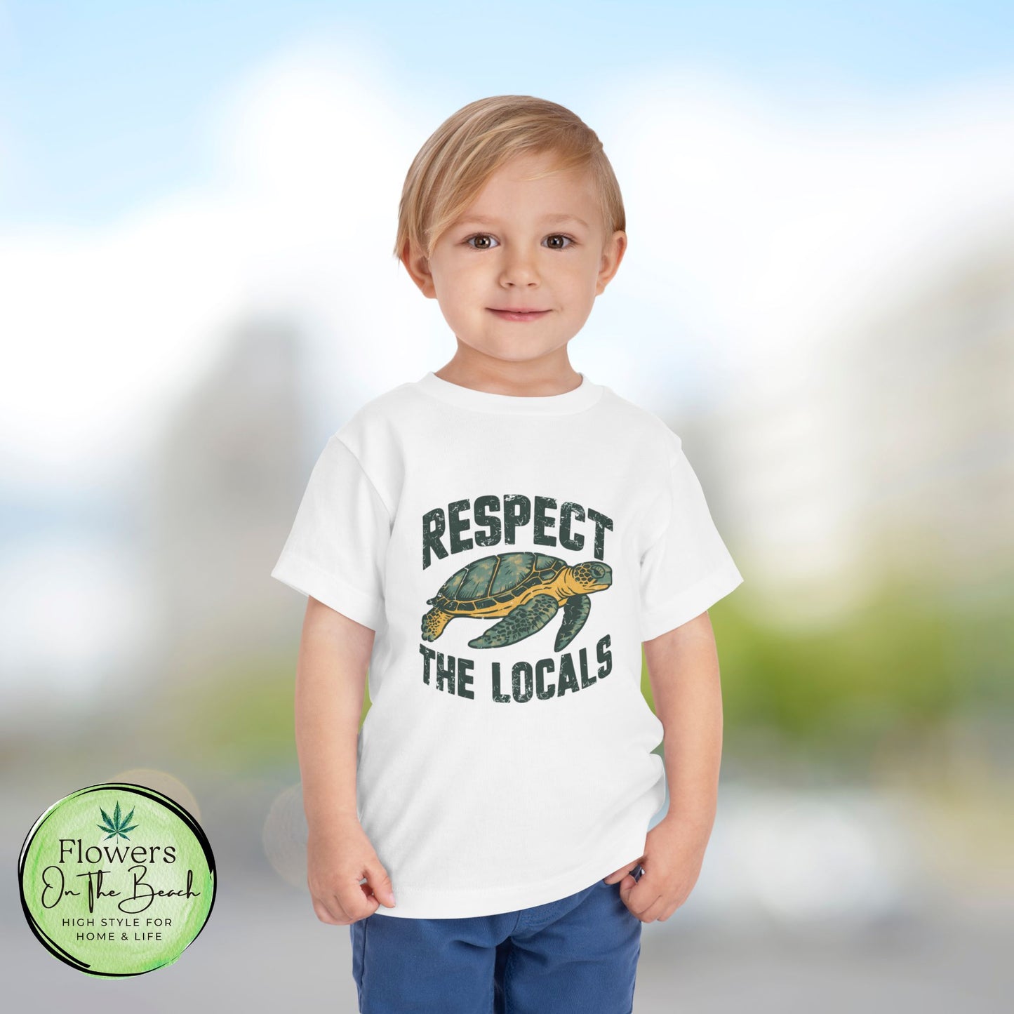 Toddler Short Sleeve Tee "Respect the Locals" - Ocean Lover Style, Summer Wear, Gift for Kids, Eco-Friendly Tee, Marine Life Tee,