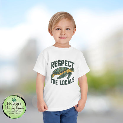 Toddler Short Sleeve Tee "Respect the Locals" - Ocean Lover Style, Summer Wear, Gift for Kids, Eco-Friendly Tee, Marine Life Tee,