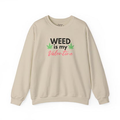 Valentine's Day Weed Long Sleeve Sweatshirt, Unisex Shirt Gift, Weed Lover Clothing, Funny Valentine Apparel, Cannabis Crewneck Jumper,