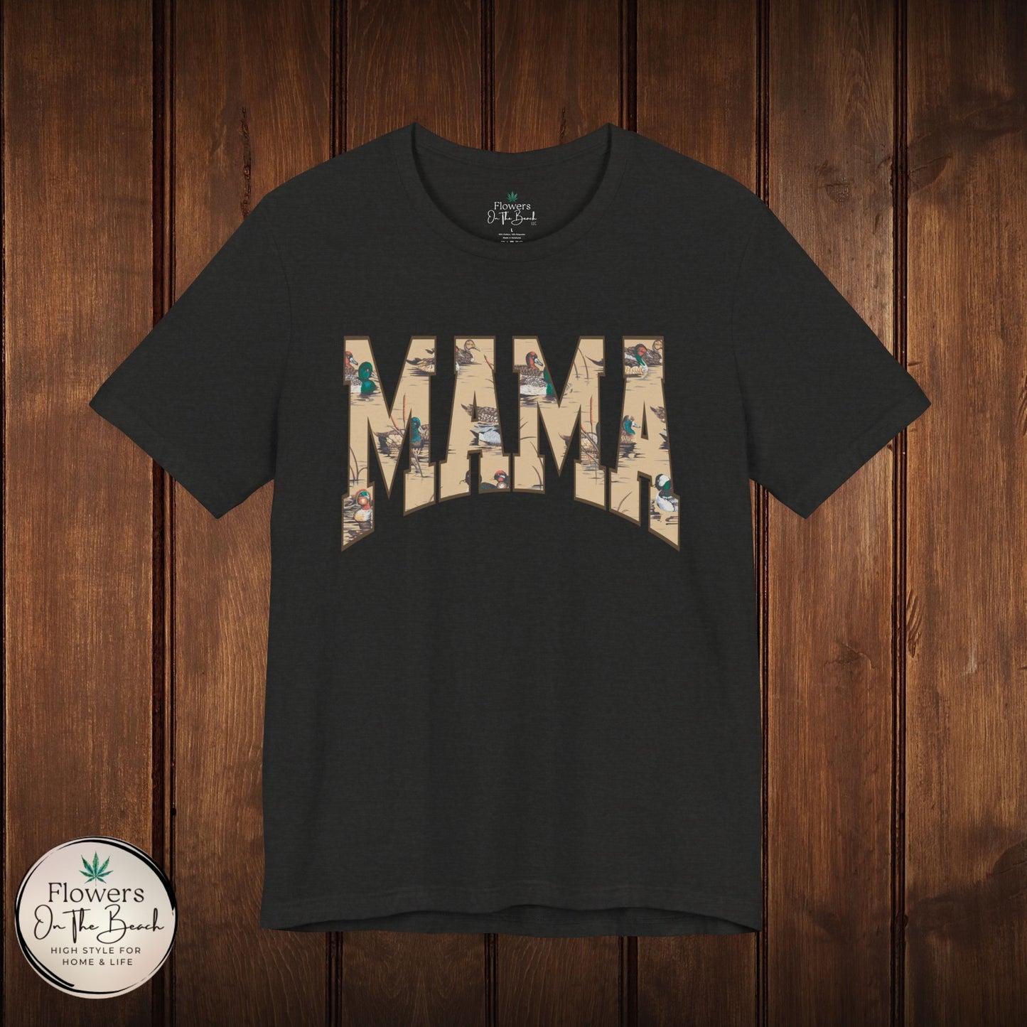 Mama Varsity Letters Duck Tee, Personalized Mama Tee, Mallard Duck Theme Shirt, Country Mama Apparel, Gift for Mom, Wildlife Lover Shirt