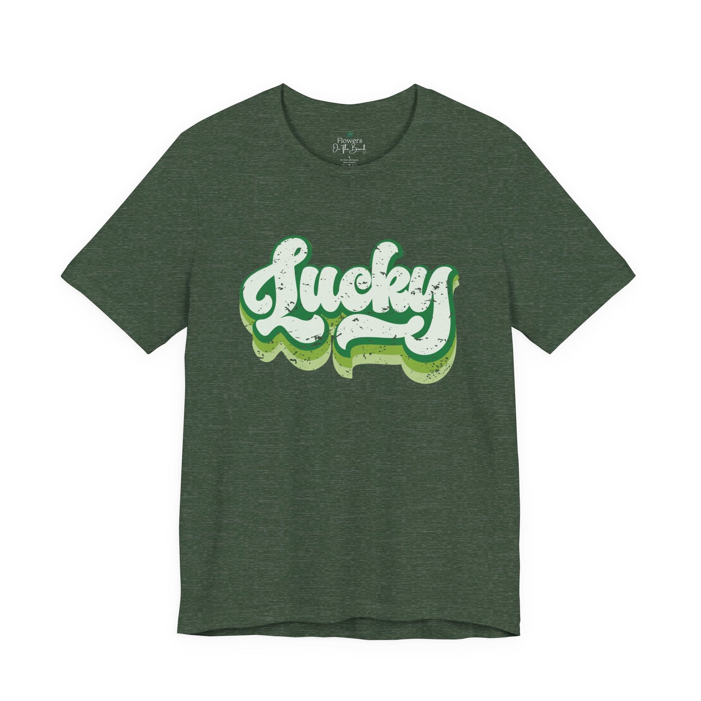 St Patrick's Day Lucky Tee, Simple Retro Unisex Jersey Shirt, Irish Shamrock Top, Green Clover T-Shirt Gift, Vintage Festival Clothing