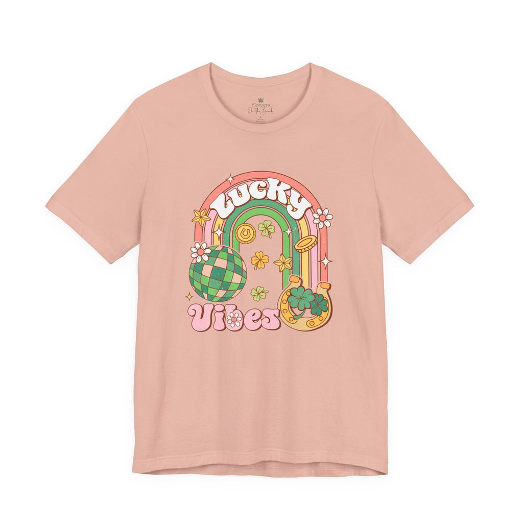 Lucky Vibes Rainbow Pot of Gold Retro Tee
