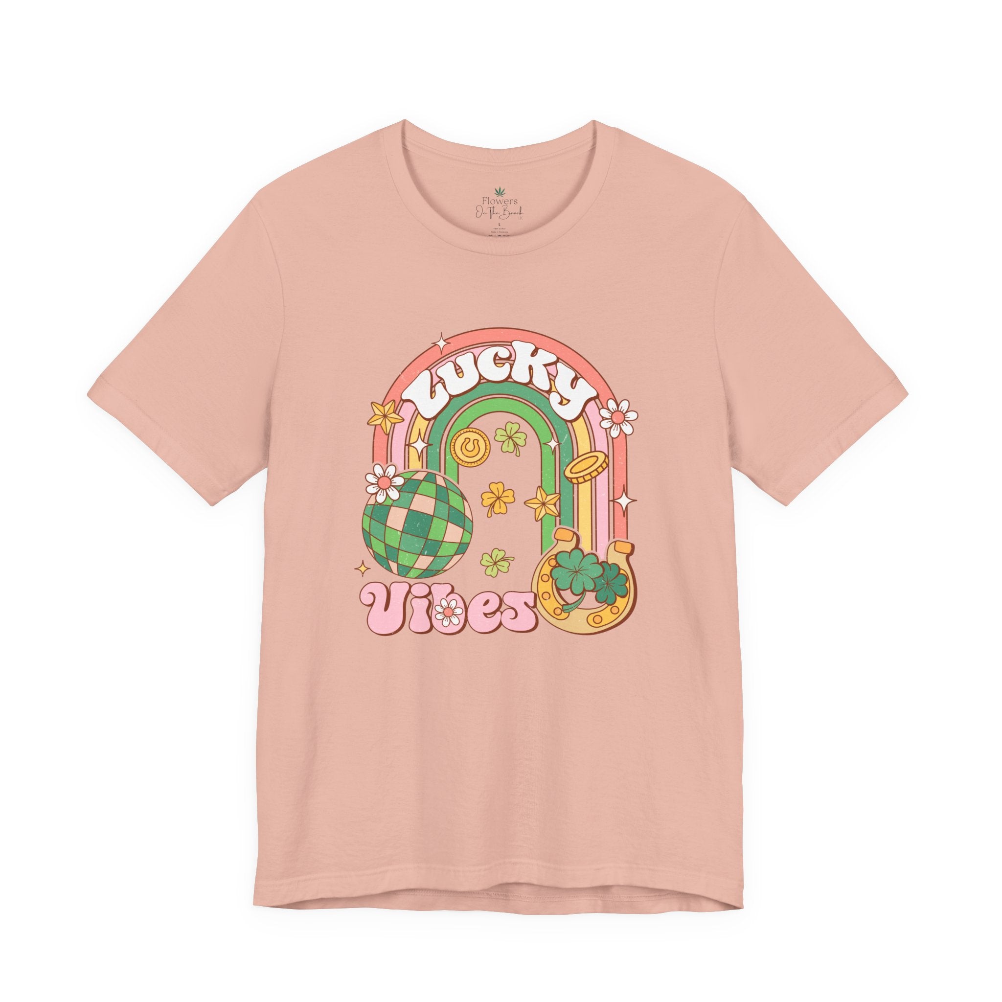 Lucky Vibes Rainbow Pot of Gold Retro Tee