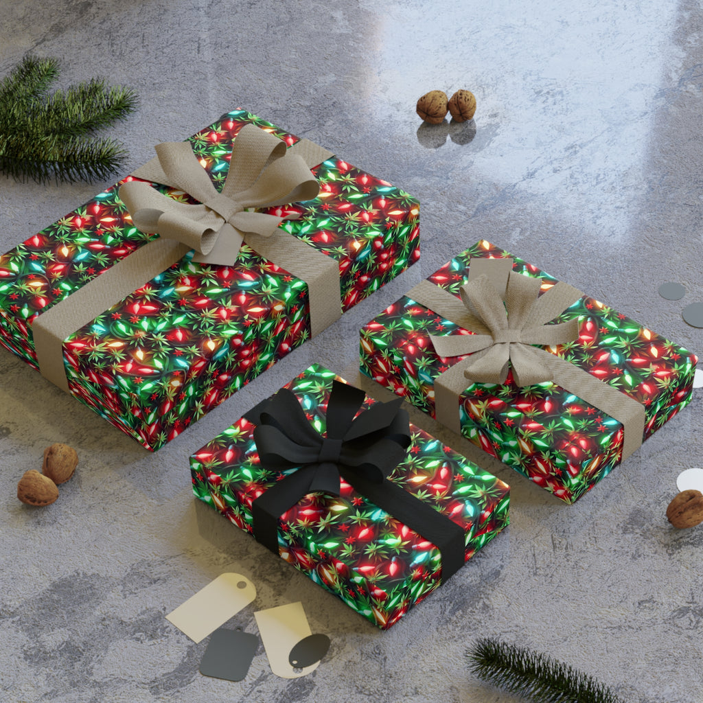 Weed Themed Christmas Gift Wrap