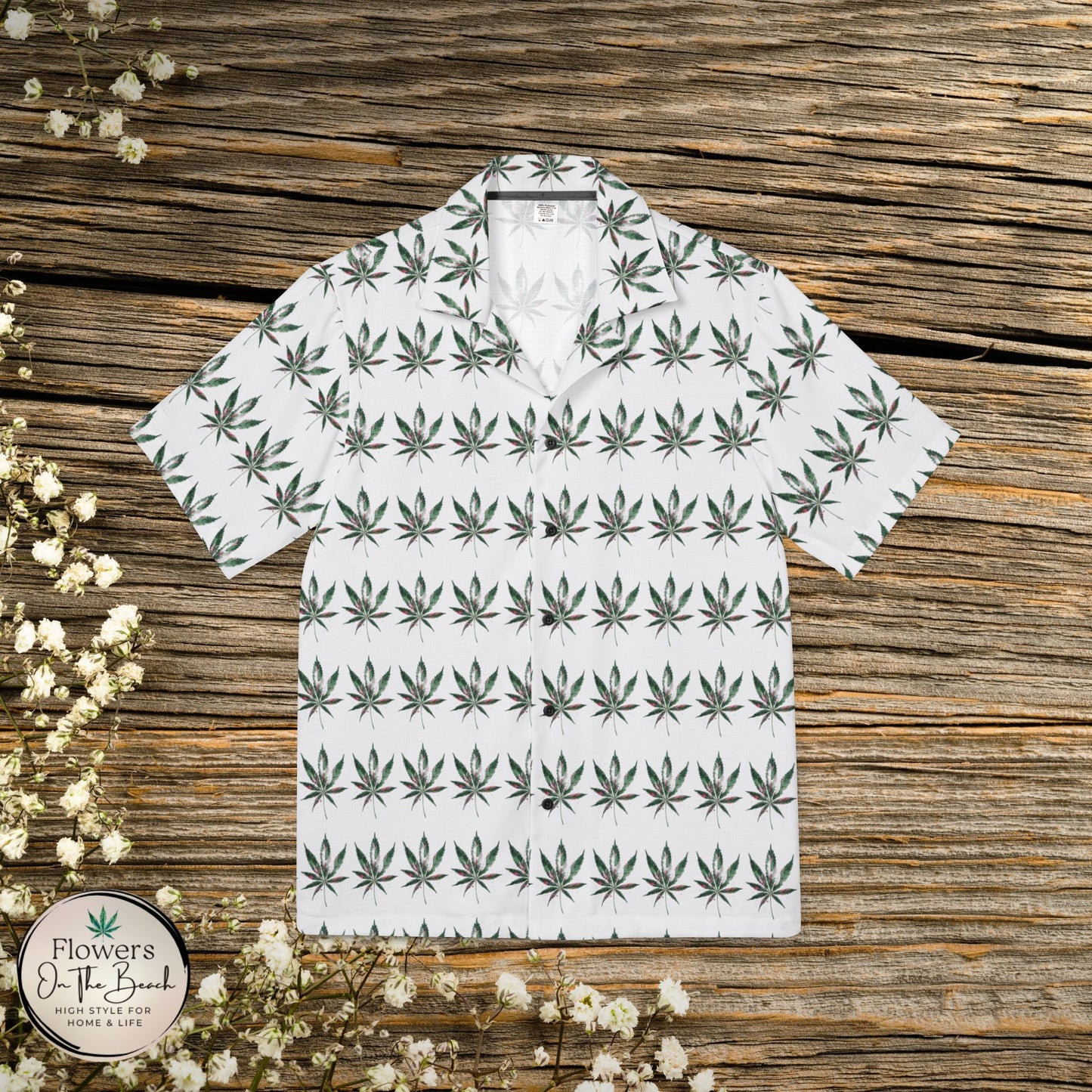 Men's Weed Hawaiian Shirt, Watercolor Marijuana Aloha Shirt, Tropical Cannabis Button-Up, Rasta Leaf Beach Shirt, Summer 420 Party