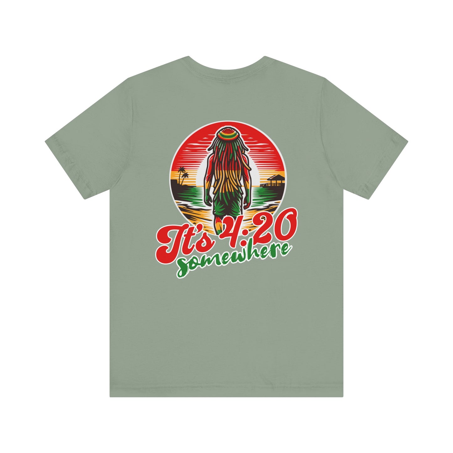 Rasta T-Shirt, Weed Smokers Tee, 420 Shirt, Unisex Jersey Short Sleeve Tee, Casual Stoner Apparel, 420 Somewhere, Rasta Holiday T-shirt