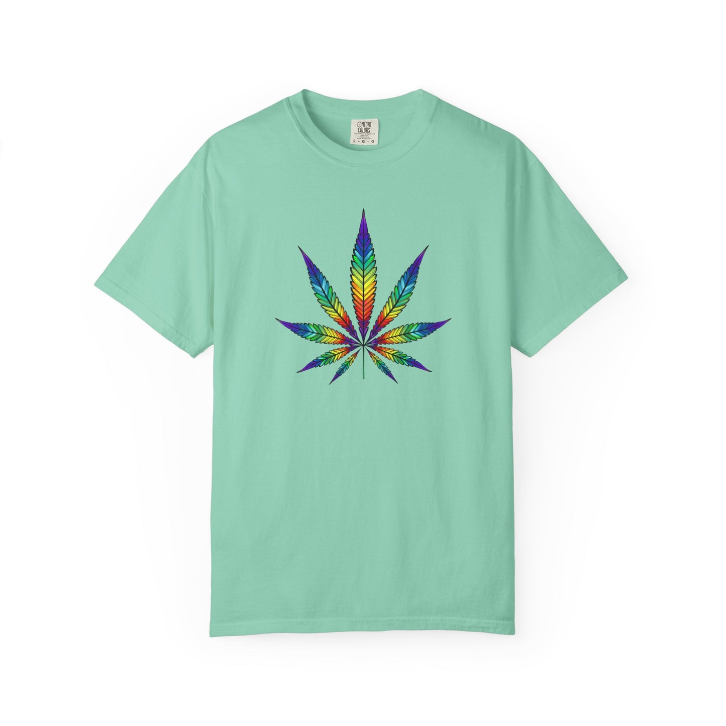 Colorful Cannabis Leaf T-Shirt, Stoner Tshirt Gift