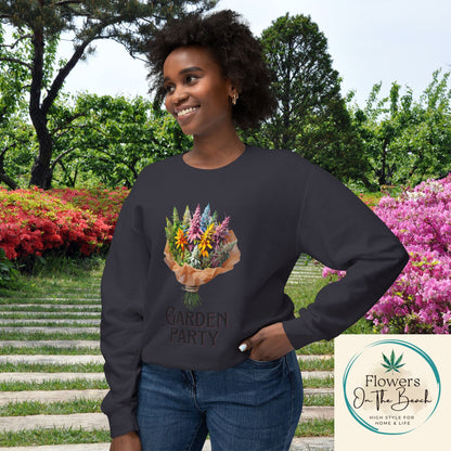 Garden Party Lightweight Crewneck, Stoner Valentines Gift, Floral Stoner Jumper, Marijuana Lover Shirt, 420 Humor Tshirt, Cannabis Humor