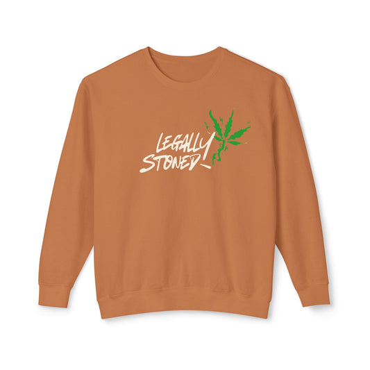 Stoner Gift Long-Sleeved T, Stoner Tshirt Gift, "Legally Stoned" Lightweight Sweatshirt, Gift for Stoner Friend, 420 Sweatshirt