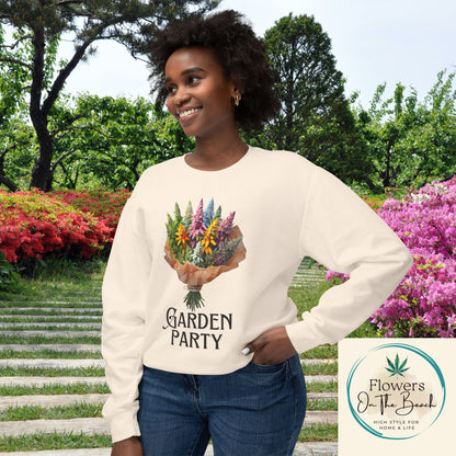Garden Party Lightweight Crewneck, Stoner Valentines Gift, Floral Stoner Jumper, Marijuana Lover Shirt, 420 Humor Tshirt, Cannabis Humor