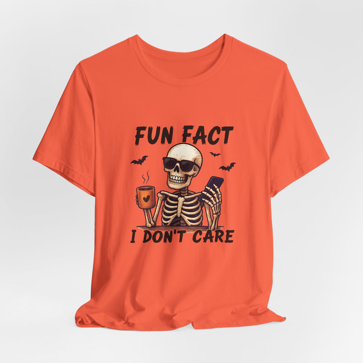 Skeleton 'Fun Fact I Don't Care' Halloween Tee