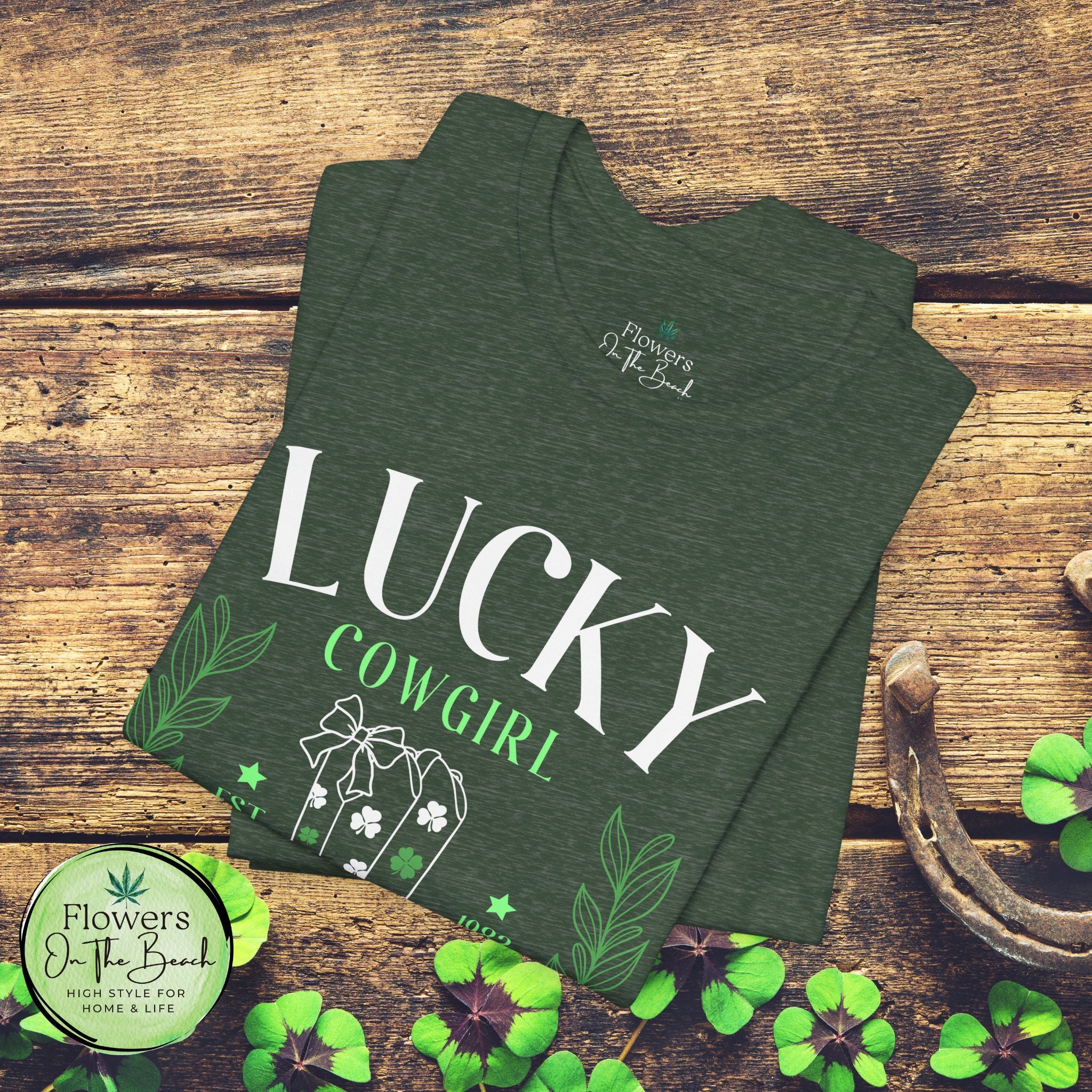 Cowgirl Boots Shamrock Lucky Cowgirl Clover Tee