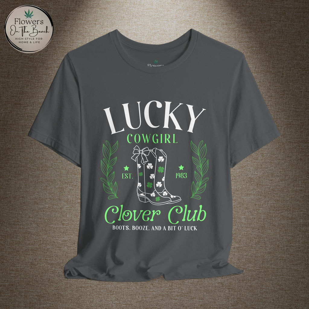 Cowgirl Boots Shamrock Lucky Cowgirl Clover Tee