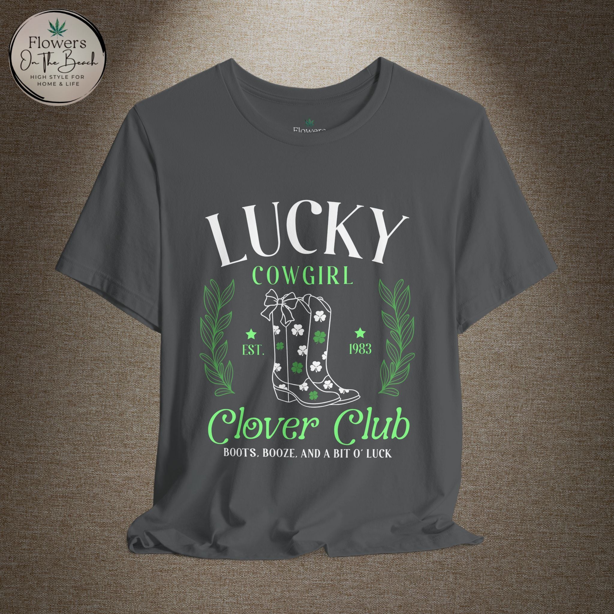 Cowgirl Boots Shamrock Lucky Cowgirl Clover Tee
