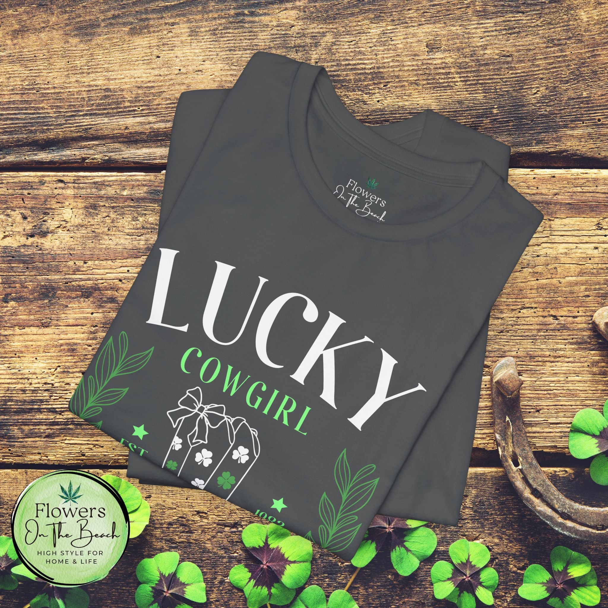 Cowgirl Boots Shamrock Lucky Cowgirl Clover Tee