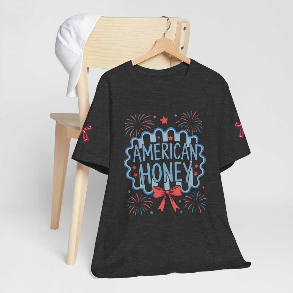 American Honey Fireworks and Bows Tee | Red White Blue Patriotic