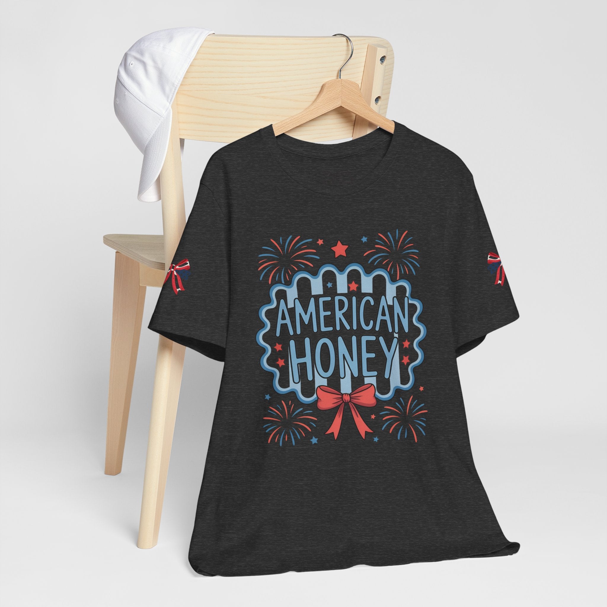 American Honey Fireworks and Bows Tee | Red White Blue Patriotic