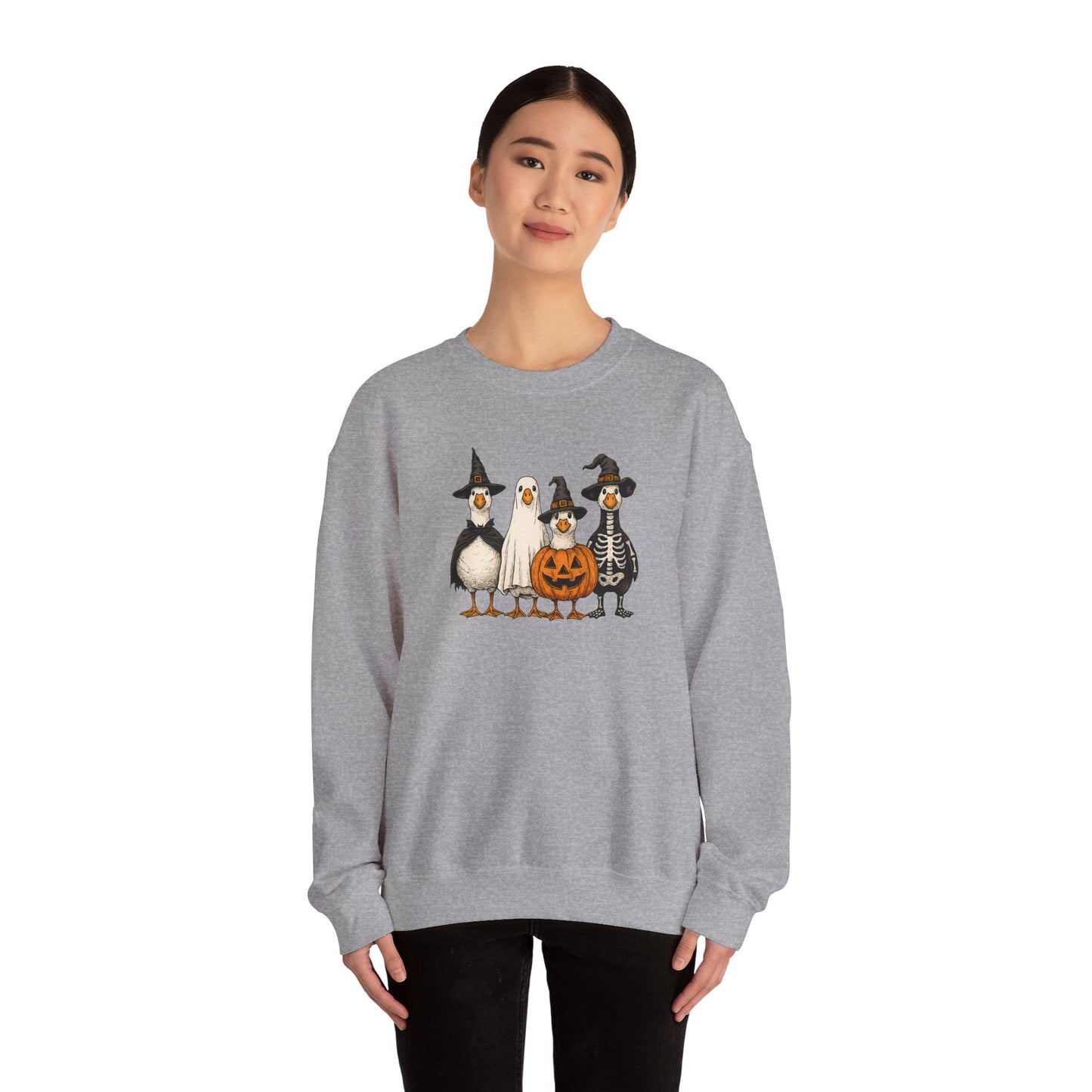 Cute Halloween Crewneck, Halloween Duck, Spooky Halloween Crewneck Sweatshirt, Funny Halloween Attire, Unisex Sweater for Fall, Cozy Sweatshirt, Pumpkin Decor