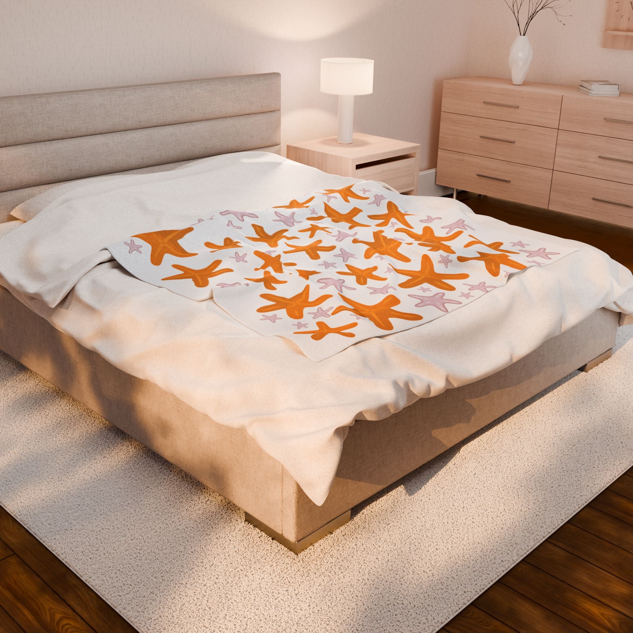 Orange Velveteen Plush Blanket