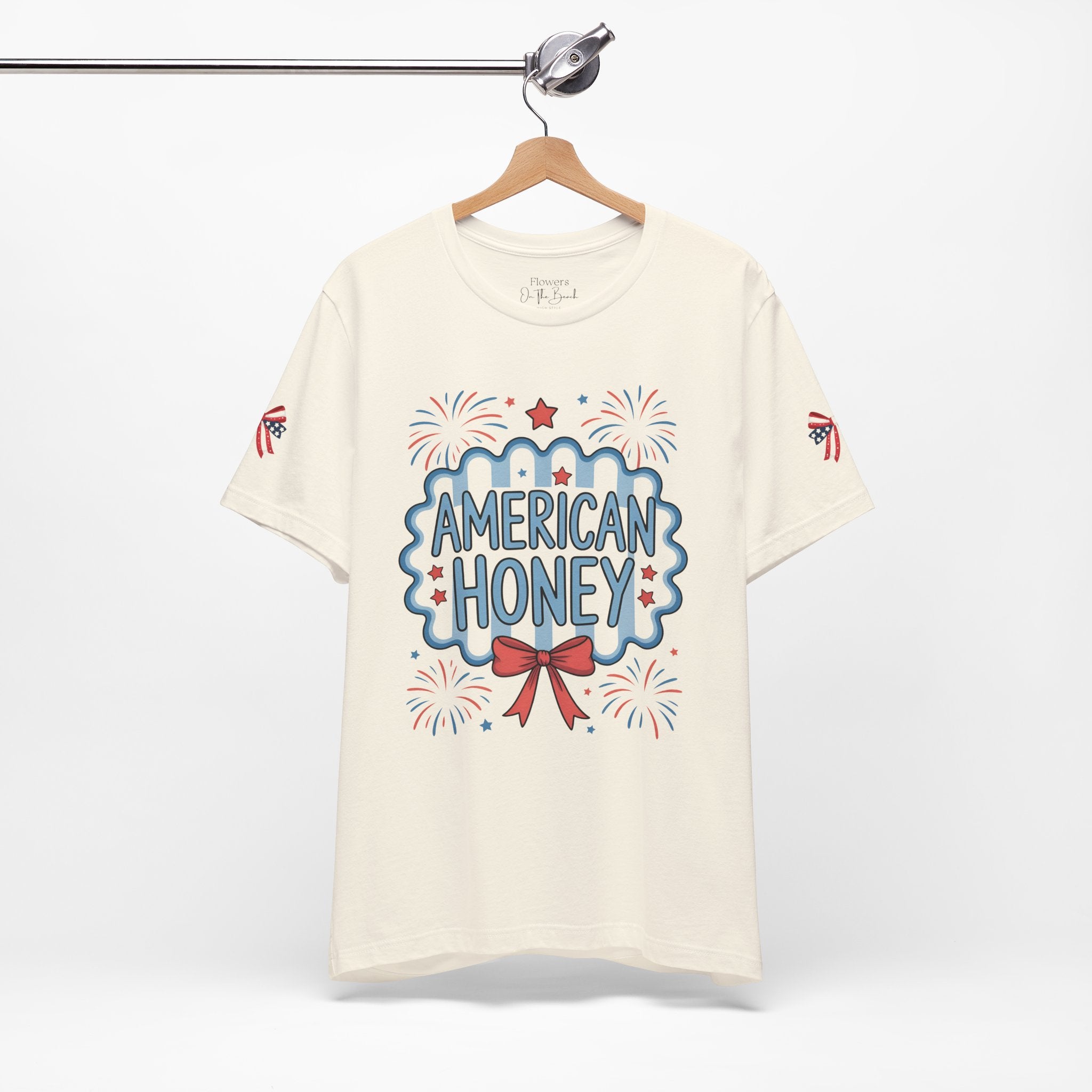 American Honey Fireworks and Bows Tee | Red White Blue Patriotic
