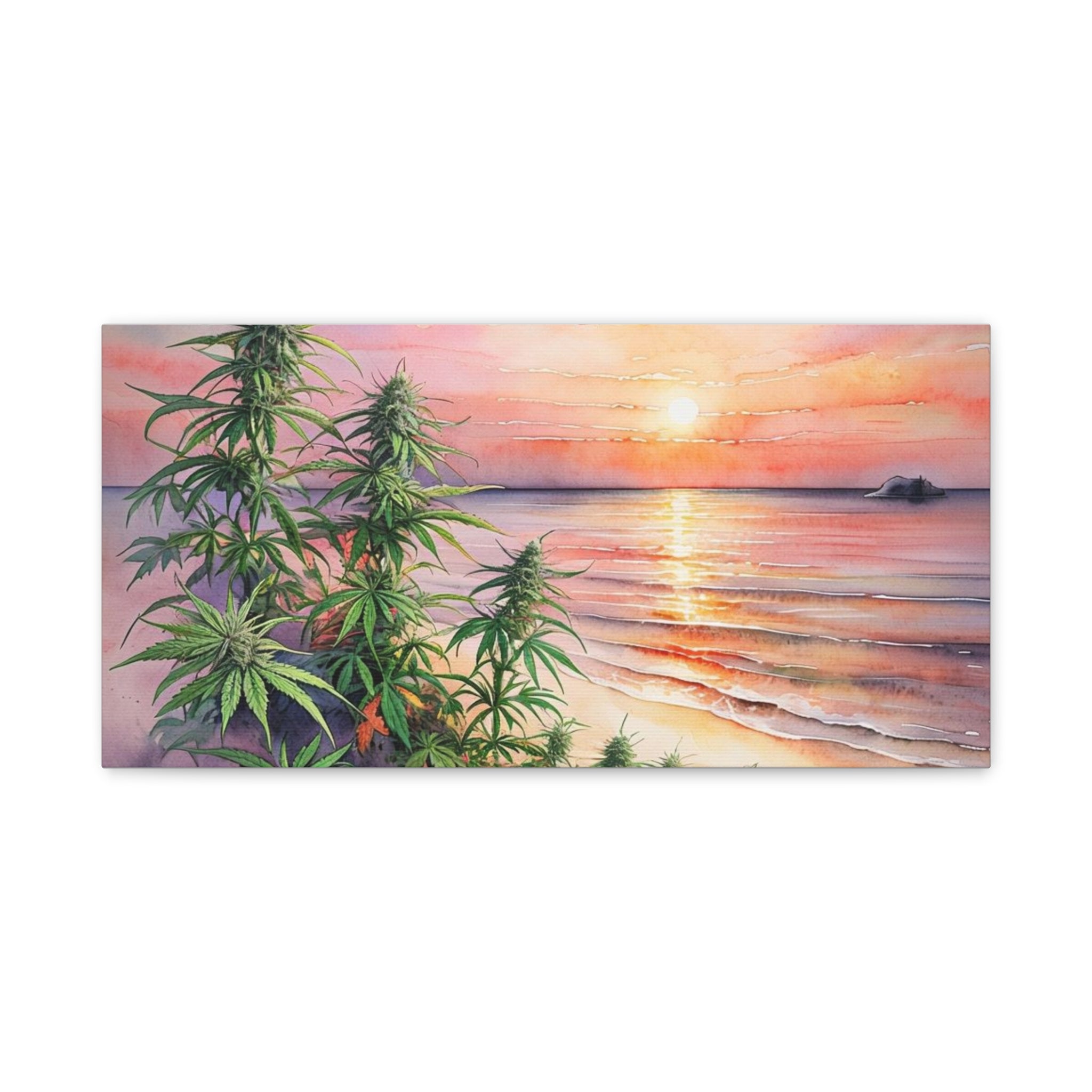Cannabis Flowers on the Beach Wall Art