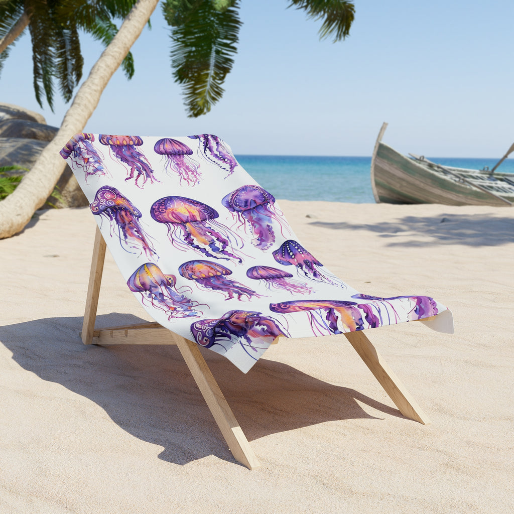 Purple Jellyfish Beach Towel